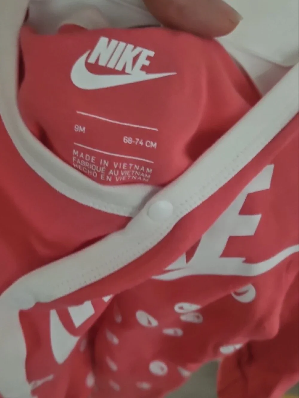 Nike Pink and White Infant Footie